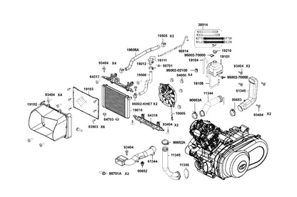Tube Assy Water — 90914-AGA8-E00 — KYMCO exploded-view diagram