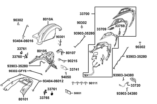 Bolt-wash 5*16 — 90302-GFY6-C11 — KYMCO exploded-view diagram