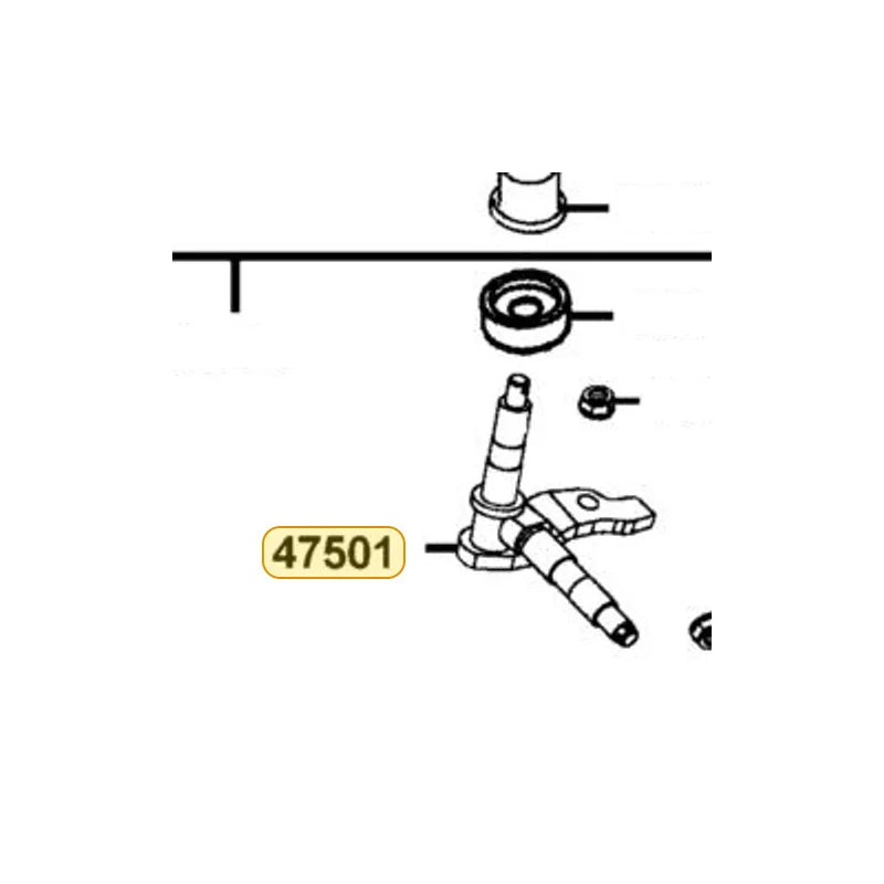 KYMCO Left Steering Shaft 47501-LBD4-900, part location on the factory exploded-view diagram