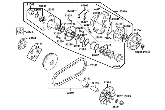 Oil Seal 34*39*3 — 91211-KEE1-900 — KYMCO exploded-view diagram