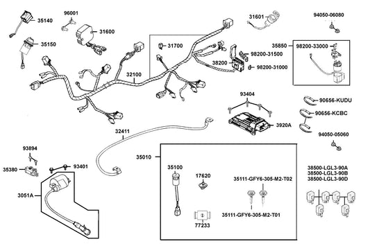 Blade Fuse 30A — 98200-33000 — KYMCO exploded-view diagram