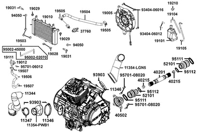 Shaft Propeller-rear — 40201-PWB1-900 — KYMCO exploded-view diagram