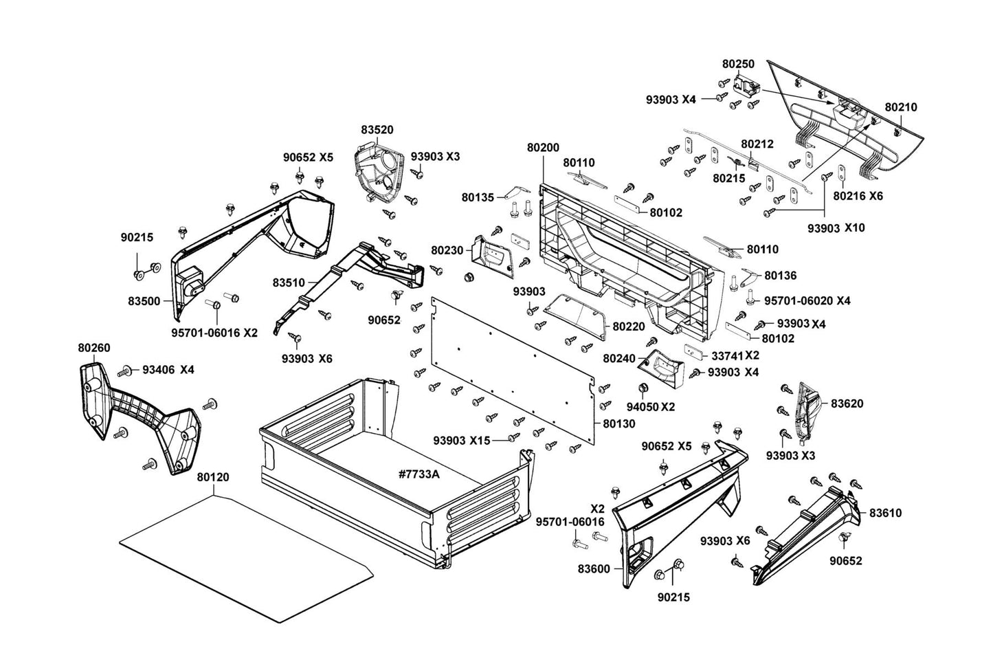 Cover Lh Tail Light (black) — 83620-AEE9-E00-N1R — KYMCO exploded-view diagram