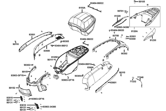 Nut U 16MM(C) — 90305-GHK8-C00 — KYMCO exploded-view diagram