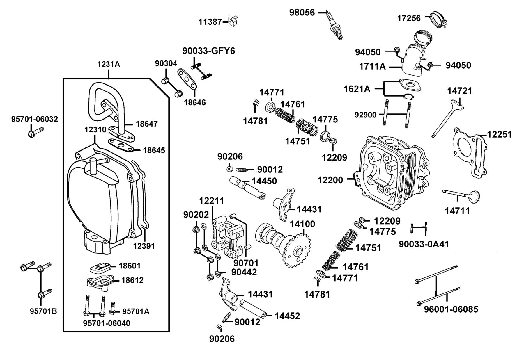 Gasket Head Cover — 12391-KEE1-C00 — KYMCO exploded-view diagram