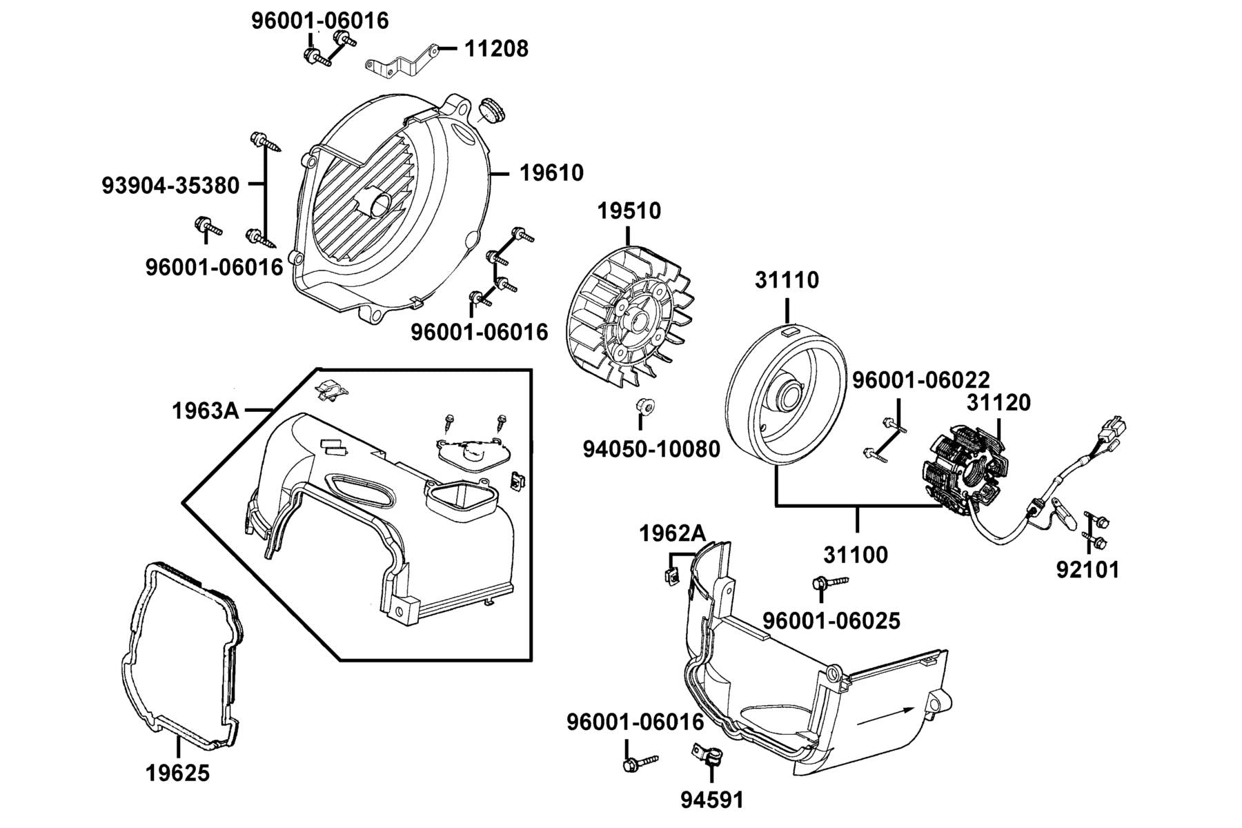 Clip Bind — 94591-LDC8-E10 — KYMCO exploded-view diagram