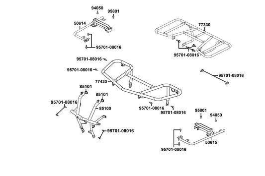 Front Carrier Luggage — 77430-LCA5-E00-MAS — KYMCO exploded-view diagram