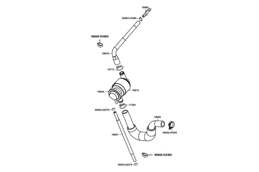 Clip B8 Tube — 95002-02080 — KYMCO exploded-view diagram