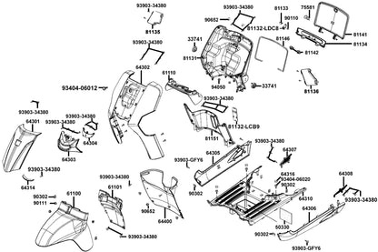 Nut Spring 4MM — 90302-SDA4-C01 — KYMCO exploded-view diagram