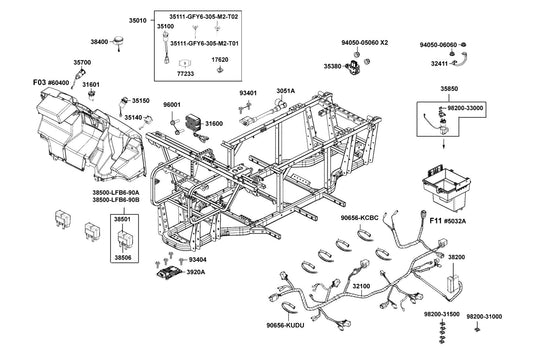 Lock Assy Inner Box — 77233-KBCB-345 — KYMCO exploded-view diagram