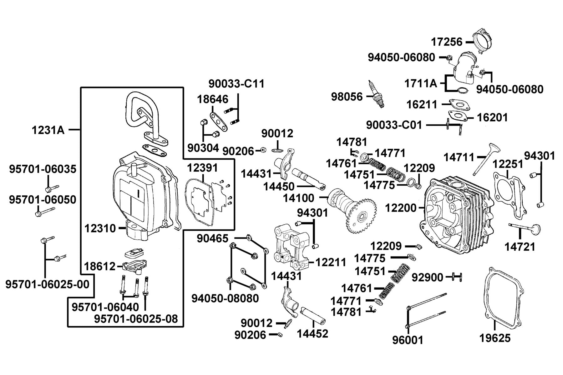 Gasket Cylinder Head Cover — 12391-GFY6-C00 — KYMCO exploded-view diagram