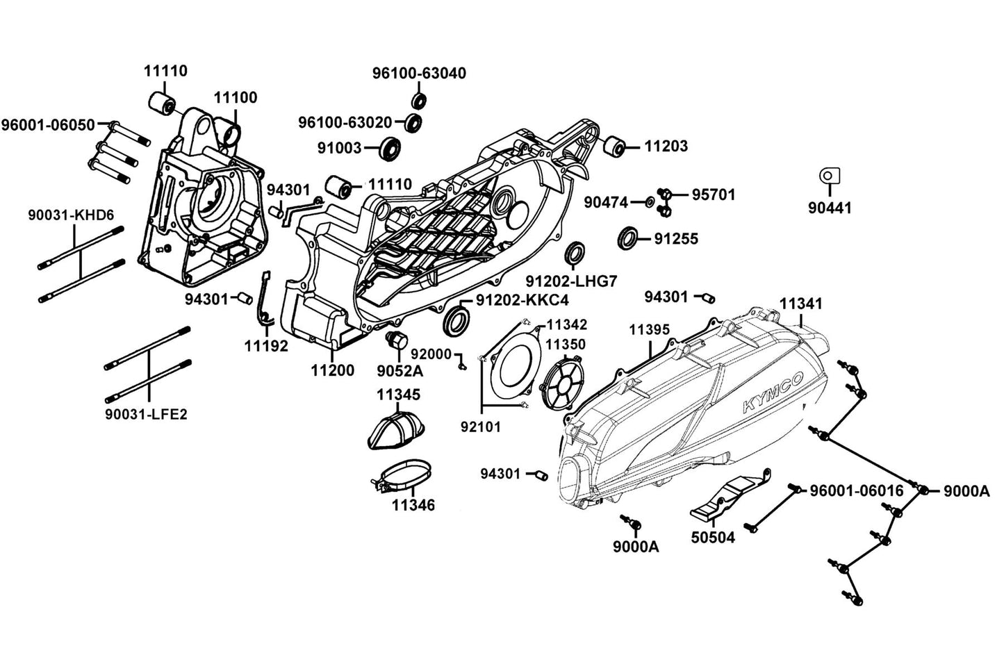 Oil Seal 34X52X7 — 91255-KHE7-900 — KYMCO exploded-view diagram