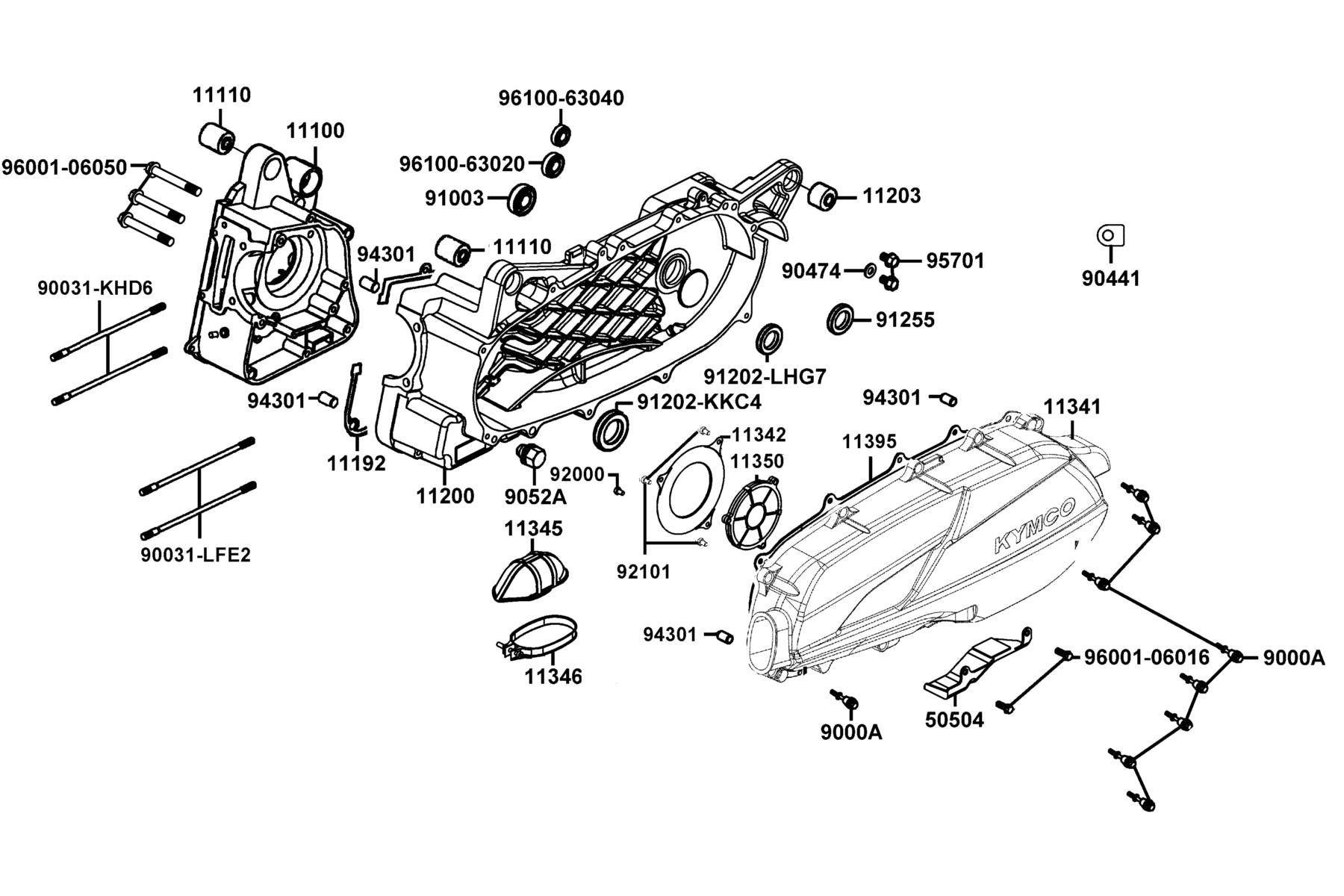Oil Seal 34X52X7 — 91255-KHE7-900 — KYMCO exploded-view diagram