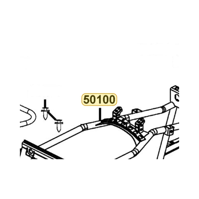KYMCO Cump Frame Body 50100-AEB8-M00, part location on the factory exploded-view diagram
