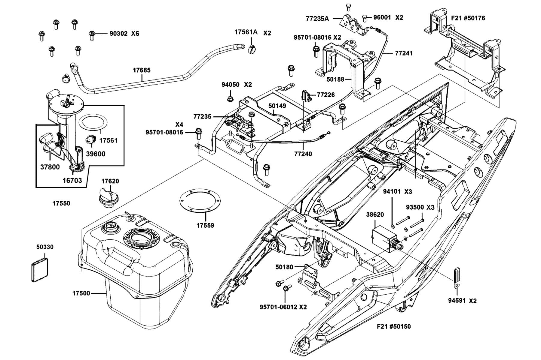 Clip Bind — 94591-25000 — KYMCO exploded-view diagram