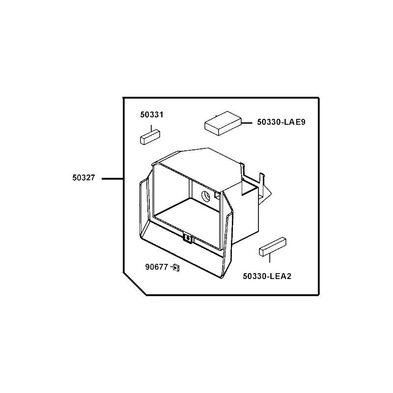 KYMCO Set Battery Case 50327-LEA3-305, part location on the factory exploded-view diagram