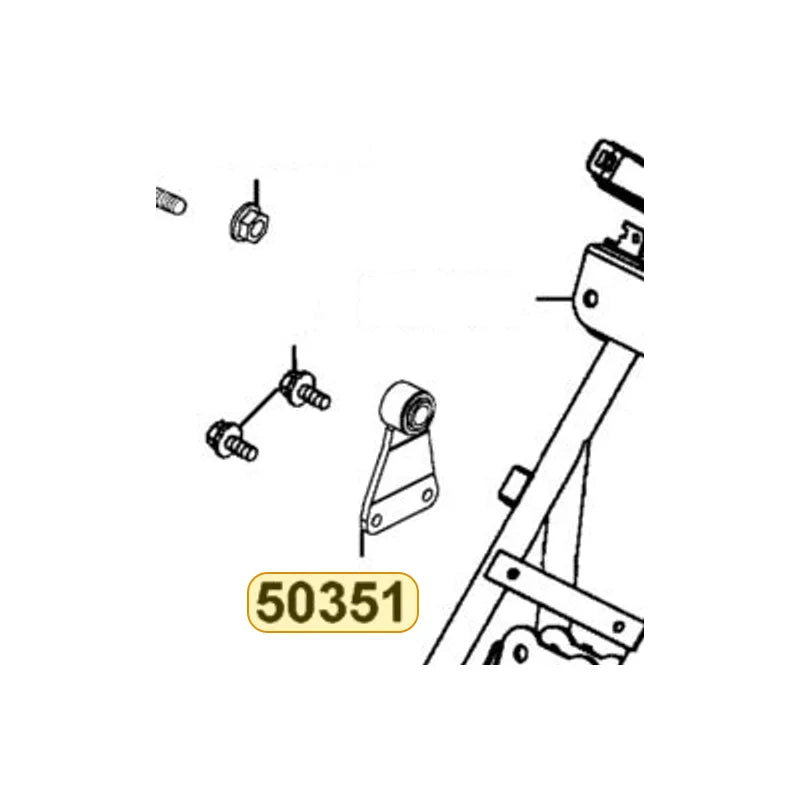 KYMCO Right Engine Hanger Bracket 50351-PWA6-900, part location on the factory exploded-view diagram