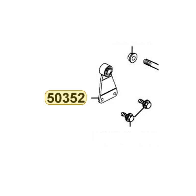 KYMCO Left Engine Hanger Bracket 50352-PWA6-900, part location on the factory exploded-view diagram