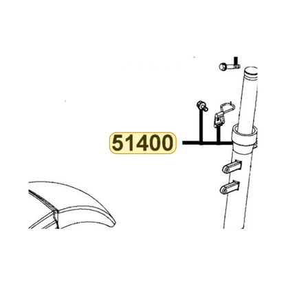 KYMCO Right Front Fork Assembly 51400-LDC8-E10-NGA, part location on the factory exploded-view diagram