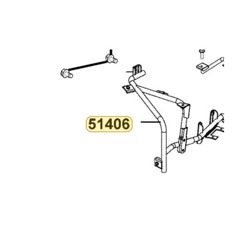 KYMCO Right Front Fender Stay 51406-BAC1-M00, part location on the factory exploded-view diagram