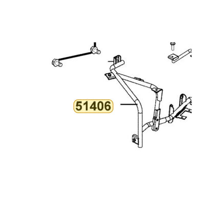KYMCO Right Front Fender Stay 51406-BAC1-M00, part location on the factory exploded-view diagram