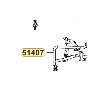 KYMCO Left Front Fender Stay 51407-BAC1-M00, part location on the factory exploded-view diagram