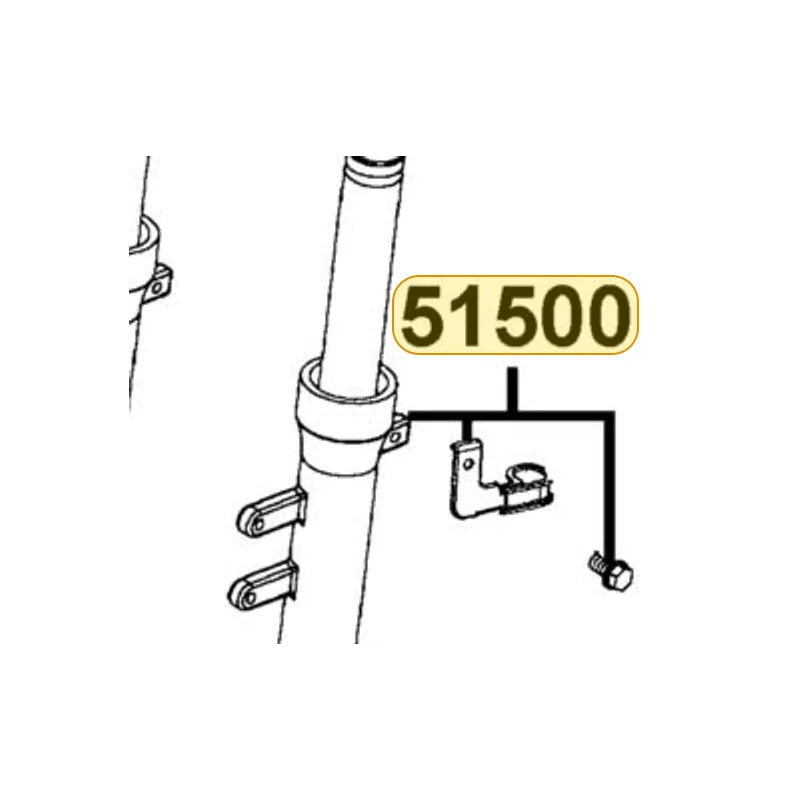 KYMCO Front Left Fork Assembly 51500-LDF7-E10, part location on the factory exploded-view diagram