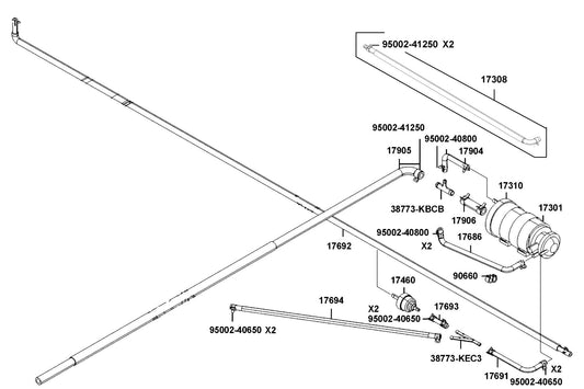 Clamp D8 Tube — 95002-40800-08 — KYMCO exploded-view diagram