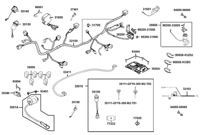 KYMCO Harness Wire exploded-view diagram, UXV 700