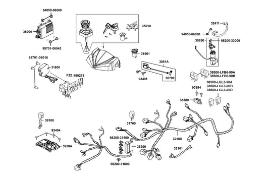 Sensor Angle Detect — 35380-LDF2-900 — KYMCO exploded-view diagram