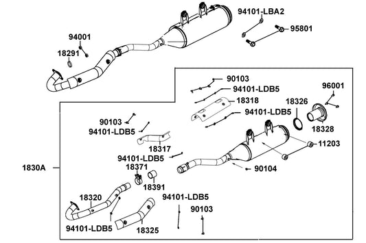 Washer Plain 6MM — 94101-LDB5-E00 — KYMCO exploded-view diagram