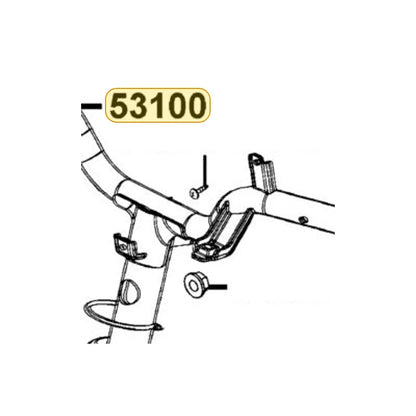 KYMCO Steering Handle Complete 53100-LCB9-C10, part location on the factory exploded-view diagram