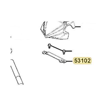 KYMCO Handle Cover Stay 53102-LBD4-900, part location on the factory exploded-view diagram