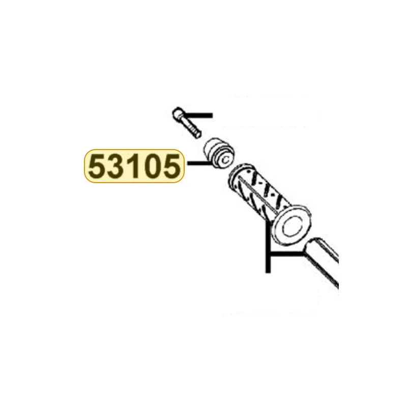 KYMCO Handle End Right 53105-LEA7-C00, part location on the factory exploded-view diagram