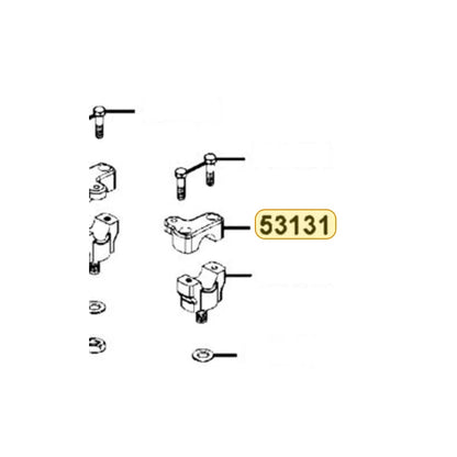 KYMCO Left Handle Pipe Holder 53131-LBD4-900, part location on the factory exploded-view diagram