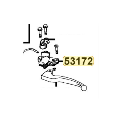 KYMCO Handlebar Left Bracket 53172-KTCT-C00, part location on the factory exploded-view diagram