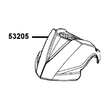 KYMCO Handle Cover 53205-ADC6-EV6-X2P, part location on the factory exploded-view diagram