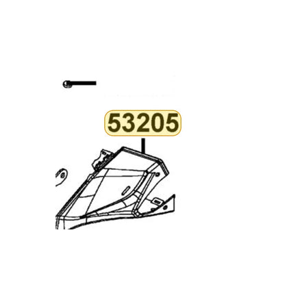KYMCO Handle Front Up Cover 53205-AHJ2-E11-79P, part location on the factory exploded-view diagram