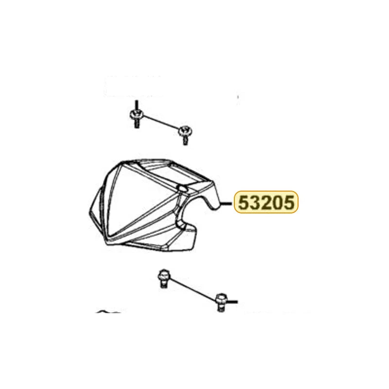 KYMCO Handle Cover 53205-LBD4-E00-E4R, part location on the factory exploded-view diagram