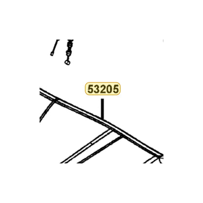 KYMCO Handle Cover (Bright Silver) 53205-LBD5-E00-N8P, part location on the factory exploded-view diagram