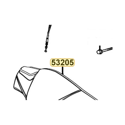 KYMCO Front Handle Cover 53205-LCB9-M30-2AP, part location on the factory exploded-view diagram