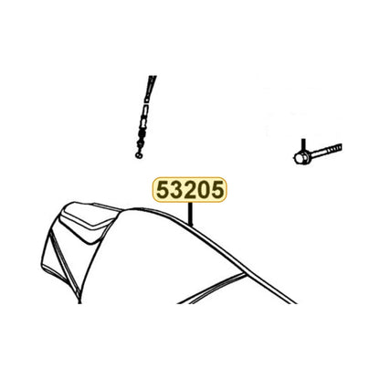 KYMCO Front Handle Cover 53205-LCB9-M30-UGP, part location on the factory exploded-view diagram