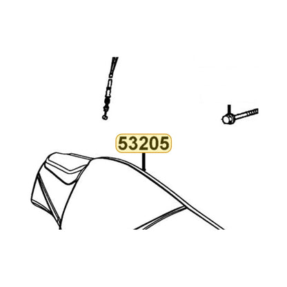 KYMCO Front Handle Cover 53205-LCB9-M30-Y3P, part location on the factory exploded-view diagram