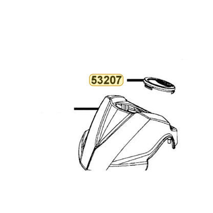 KYMCO Handle Cover Lid 53207-LDF3-900-YUR, part location on the factory exploded-view diagram