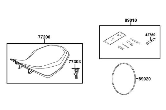 Hook Assy Seat Lock — 77303-LLB1-900 — KYMCO exploded-view diagram