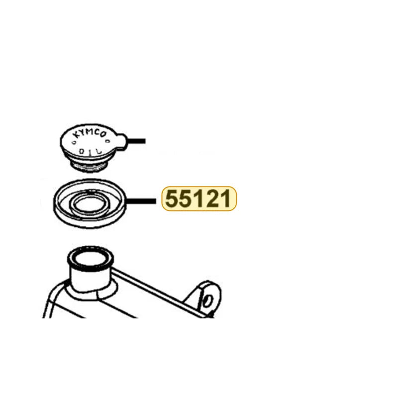 KYMCO Oil Guide Rubber 55121-LCD1-C00, part location on the factory exploded-view diagram