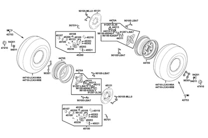 Tire Assy Fr AT22*7-10 Pathfinder/kenda — 44710-LCA5-M0A — KYMCO exploded-view diagram