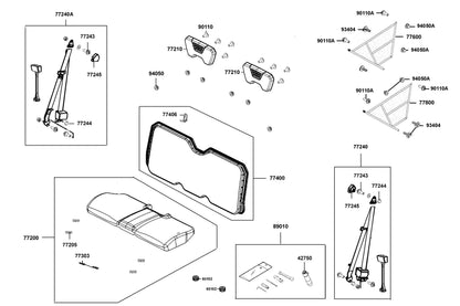 KYMCO Seat Assy exploded-view diagram, UXV 450