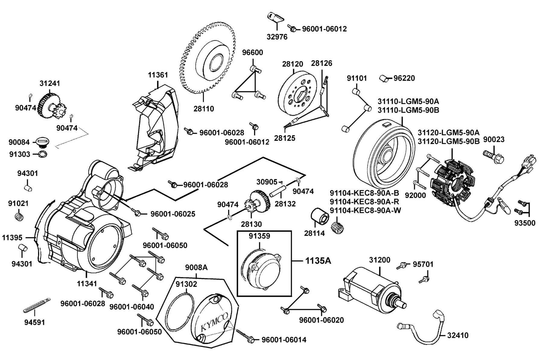 Clip 2X150 — 94591-LEA7-E01 — KYMCO exploded-view diagram