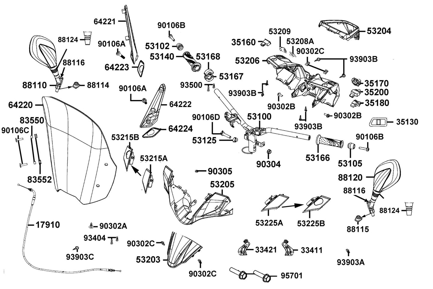 Nut Clip 6MM — 90305-GHK8-C01 — KYMCO exploded-view diagram